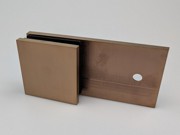 Fixed Bracket - 180 Degree Glass to Wall Square Shape - Brushed Rose Gold